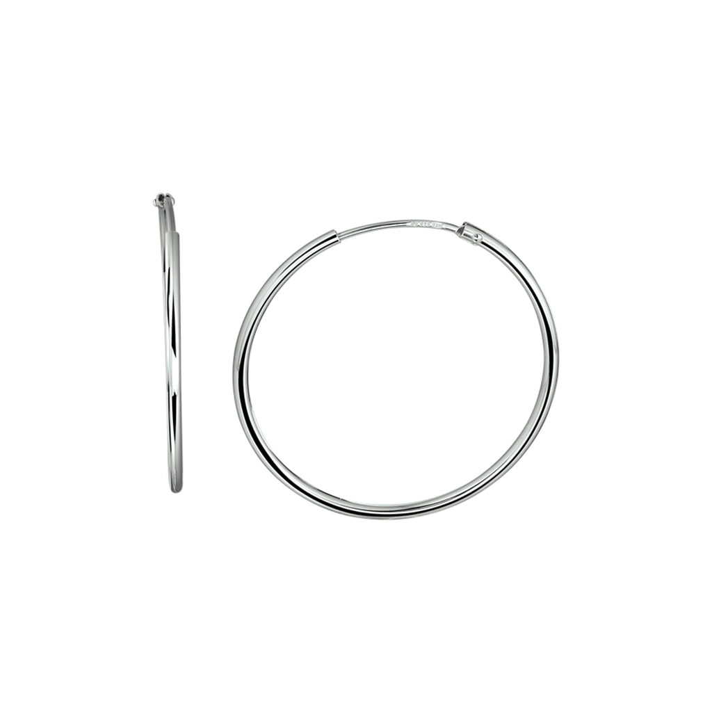Ohrringe runde Röhre rhodiniertes Silber