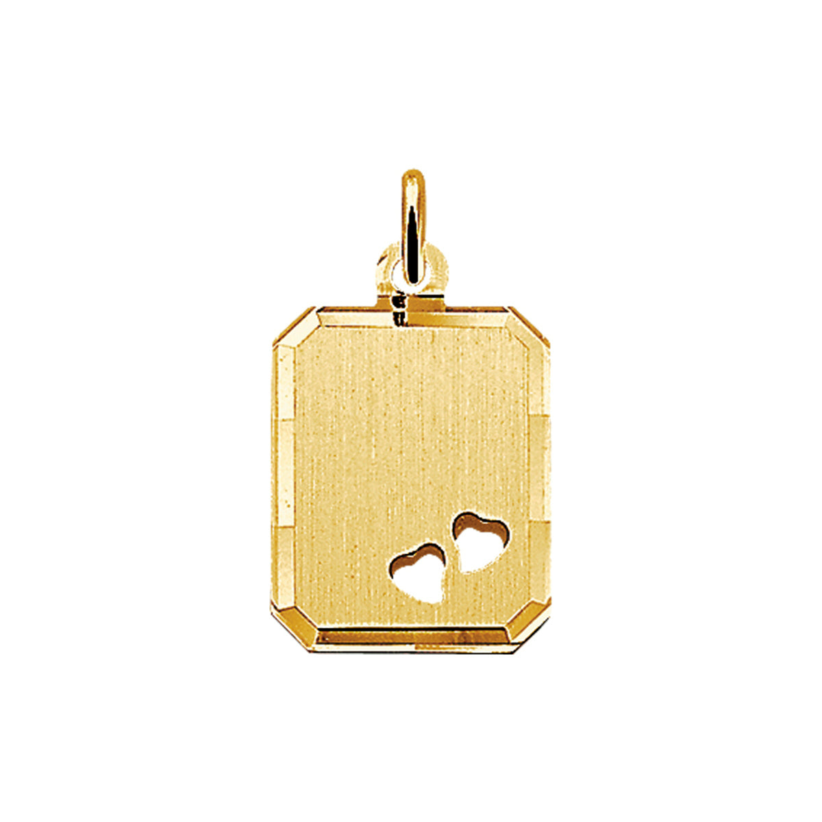graveerhanger harten mat gediamanteerd 14K geelgoud