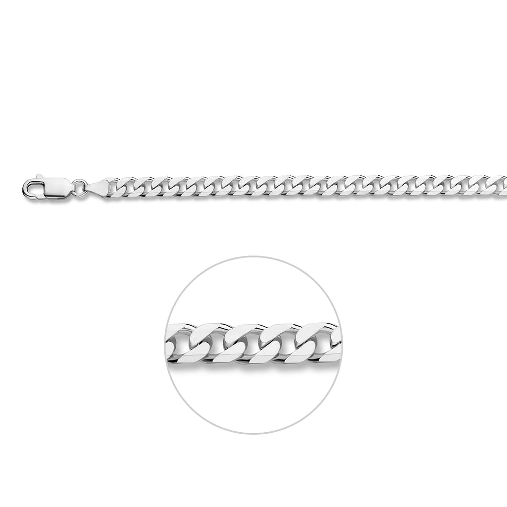 Armband Gourmette 8-seitig geschliffen 6,0 mm 21 cm Silber rhodiniert