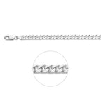 Armband Gourmette 8-seitig geschliffen 6,0 mm 21 cm Silber rhodiniert