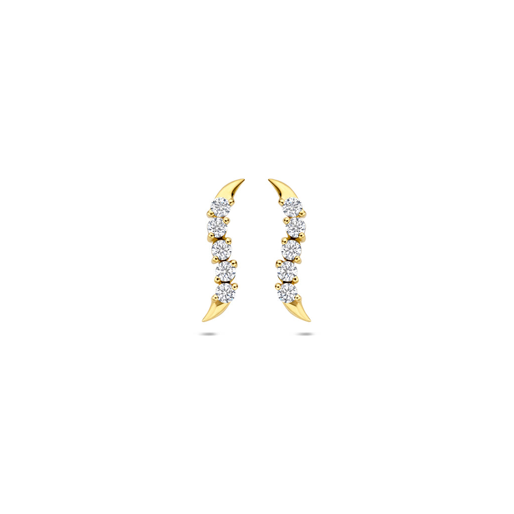 oorknoppen zirkonia 14K geelgoud