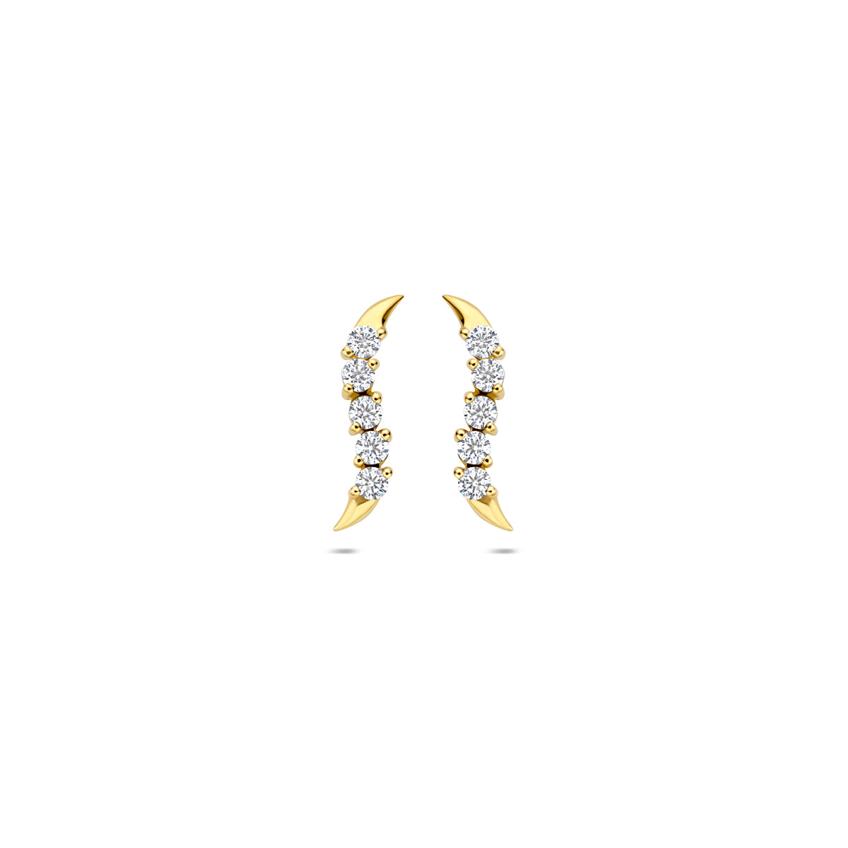 oorknoppen zirkonia 14K geelgoud