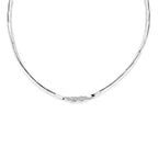 Halskette Zirkonia 7 mm 42 + 3 cm Silber rhodiniert