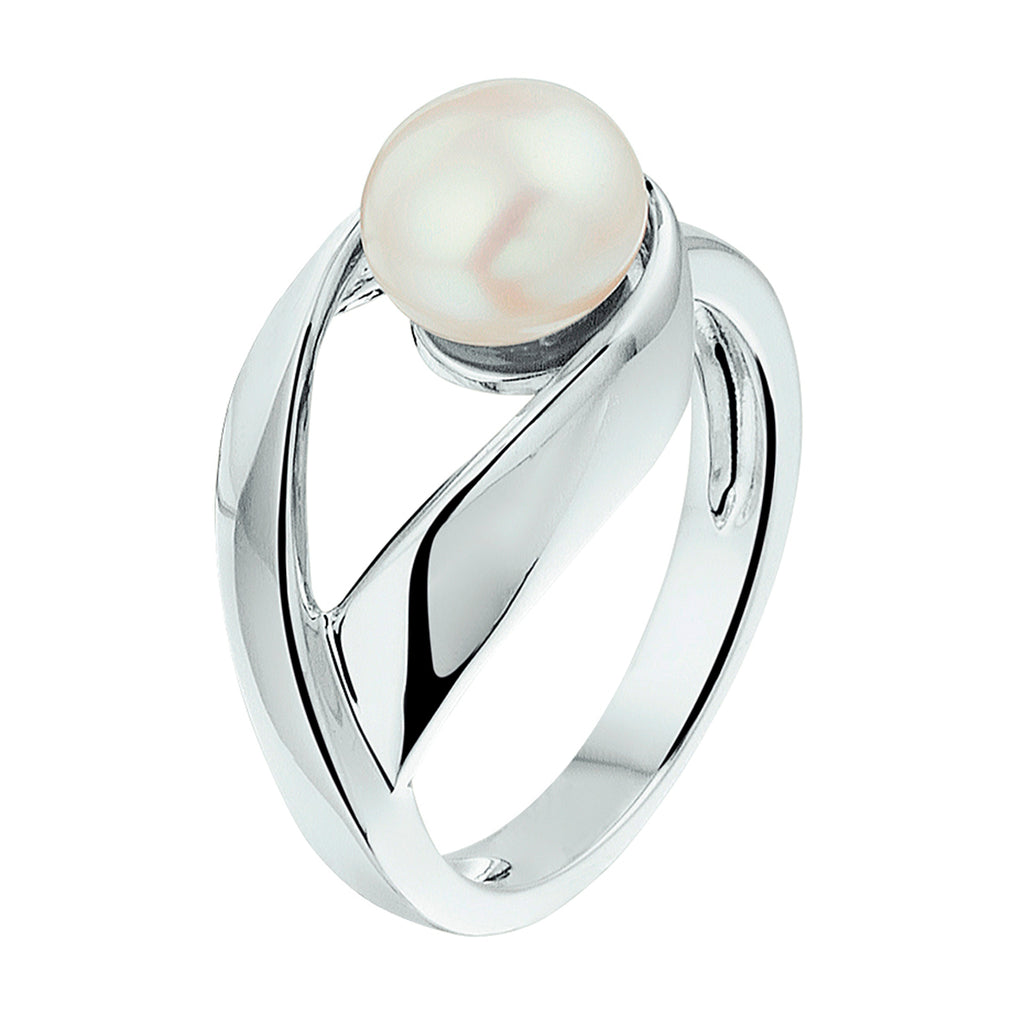 Ring Perle Silber rhodiniert