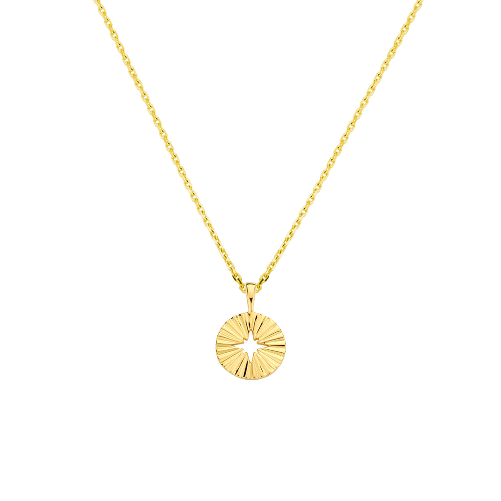collier rondje 41 + 4 cm zilver verguld (geel)