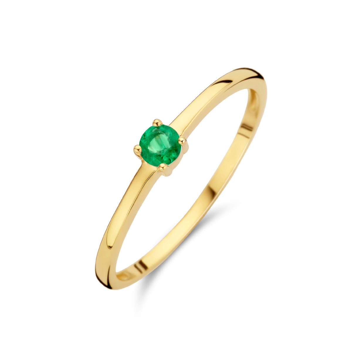ring met geboortesteen smaragd mei 14K geelgoud