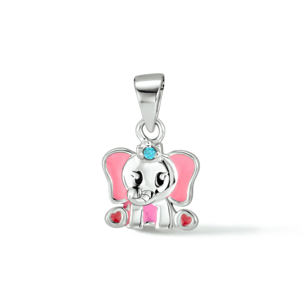 Anhänger Emaille Elefant blau Zirkonia rhodiniertes Silber