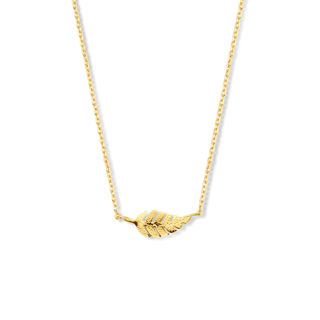 Halskette Feder 40 - 42 - 44 cm 14K Gelbgold