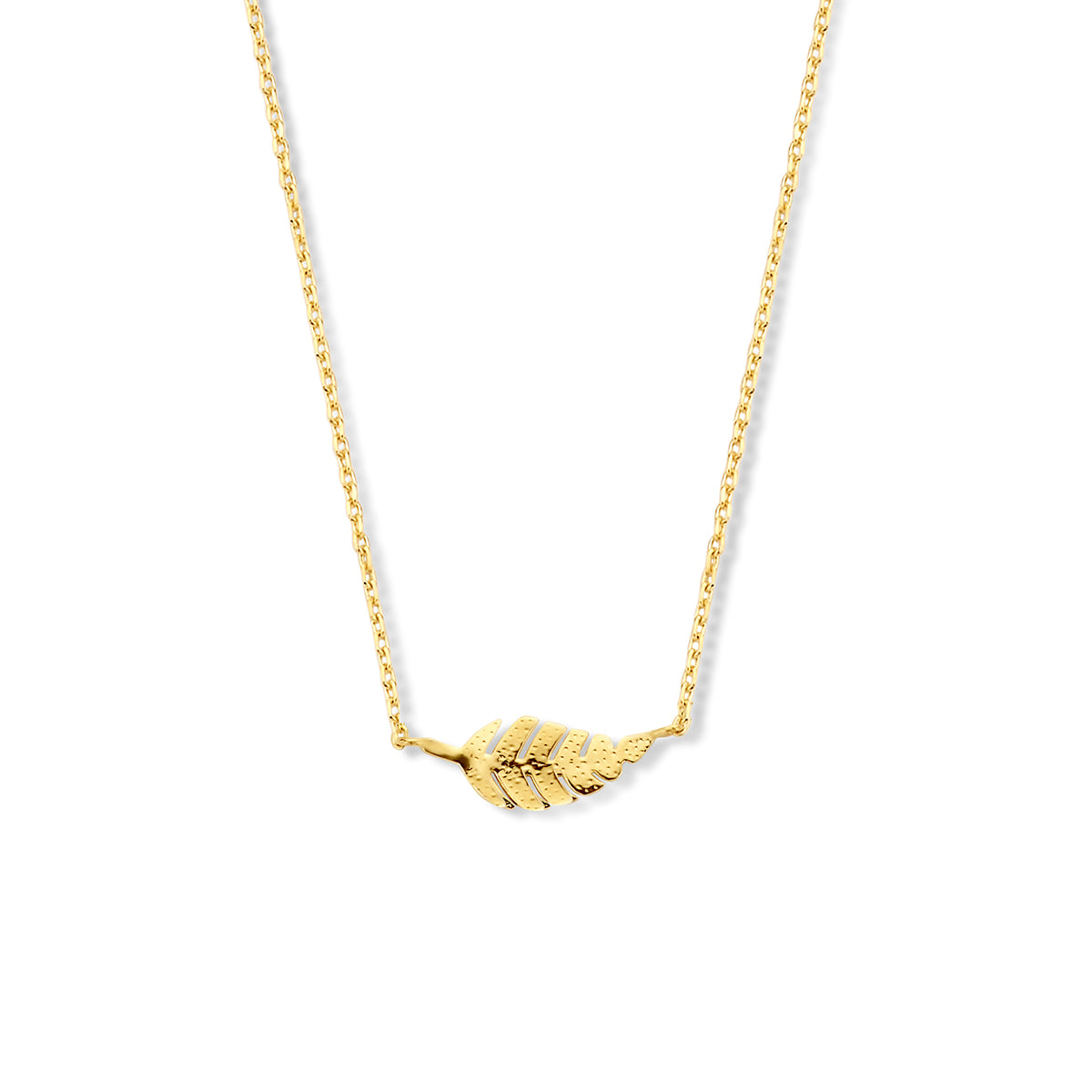 Halskette Feder 40 - 42 - 44 cm 14K Gelbgold