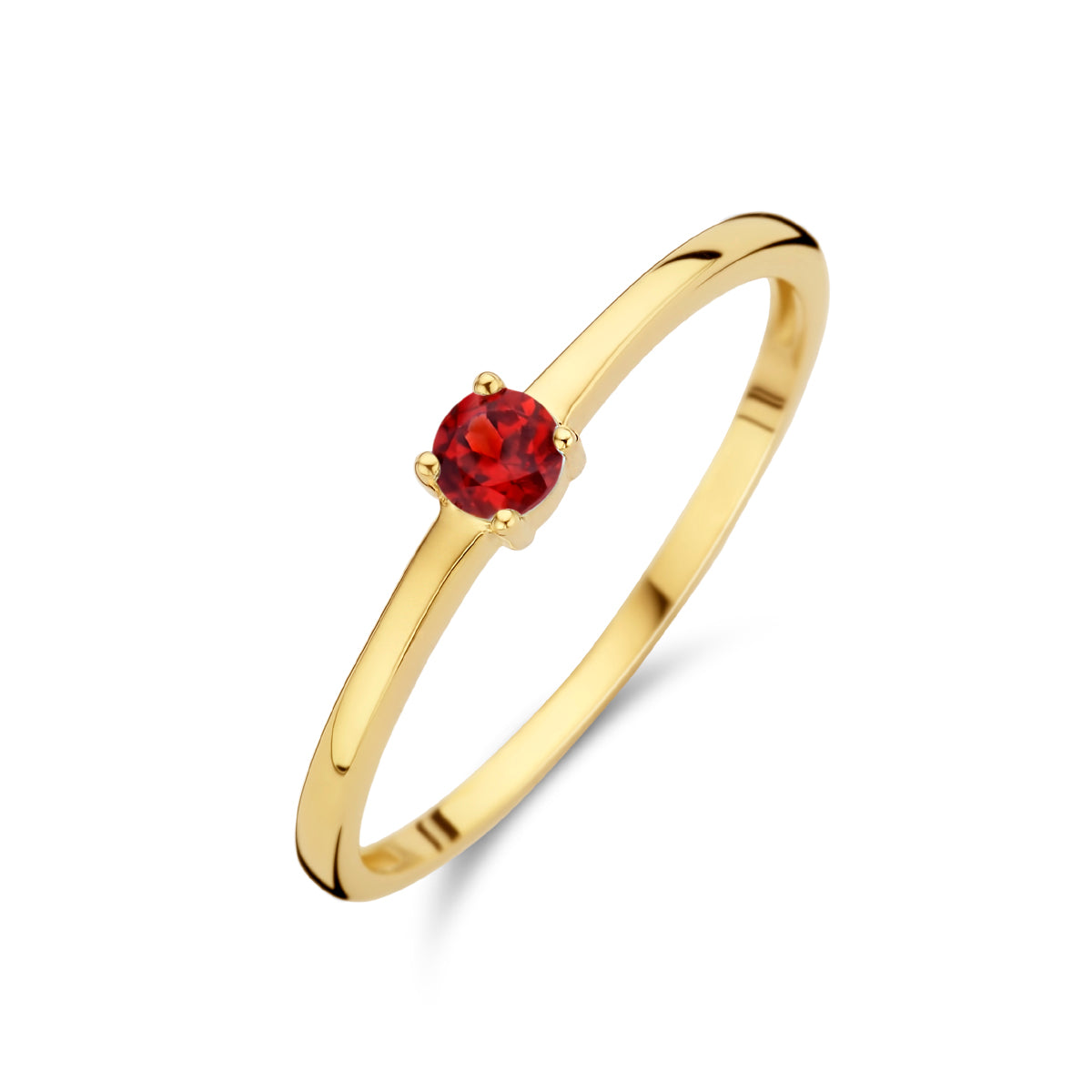 Ring mit Geburtsstein Granat Januar 14K Gelbgold