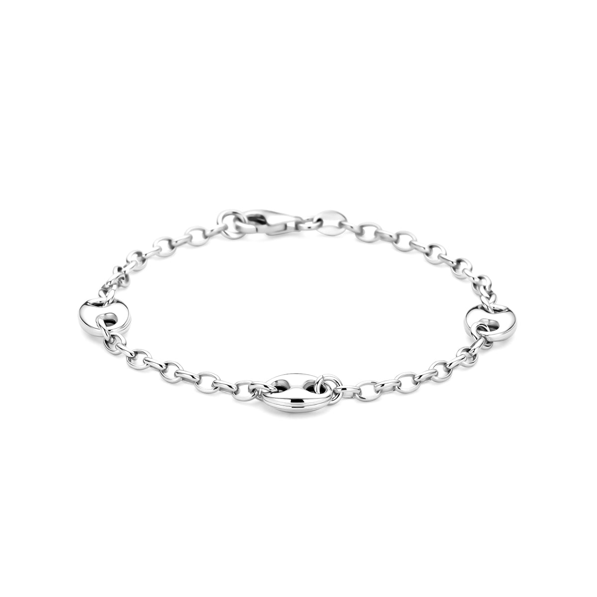 Armband 8,0 mm 18,5 cm Silber rhodiniert