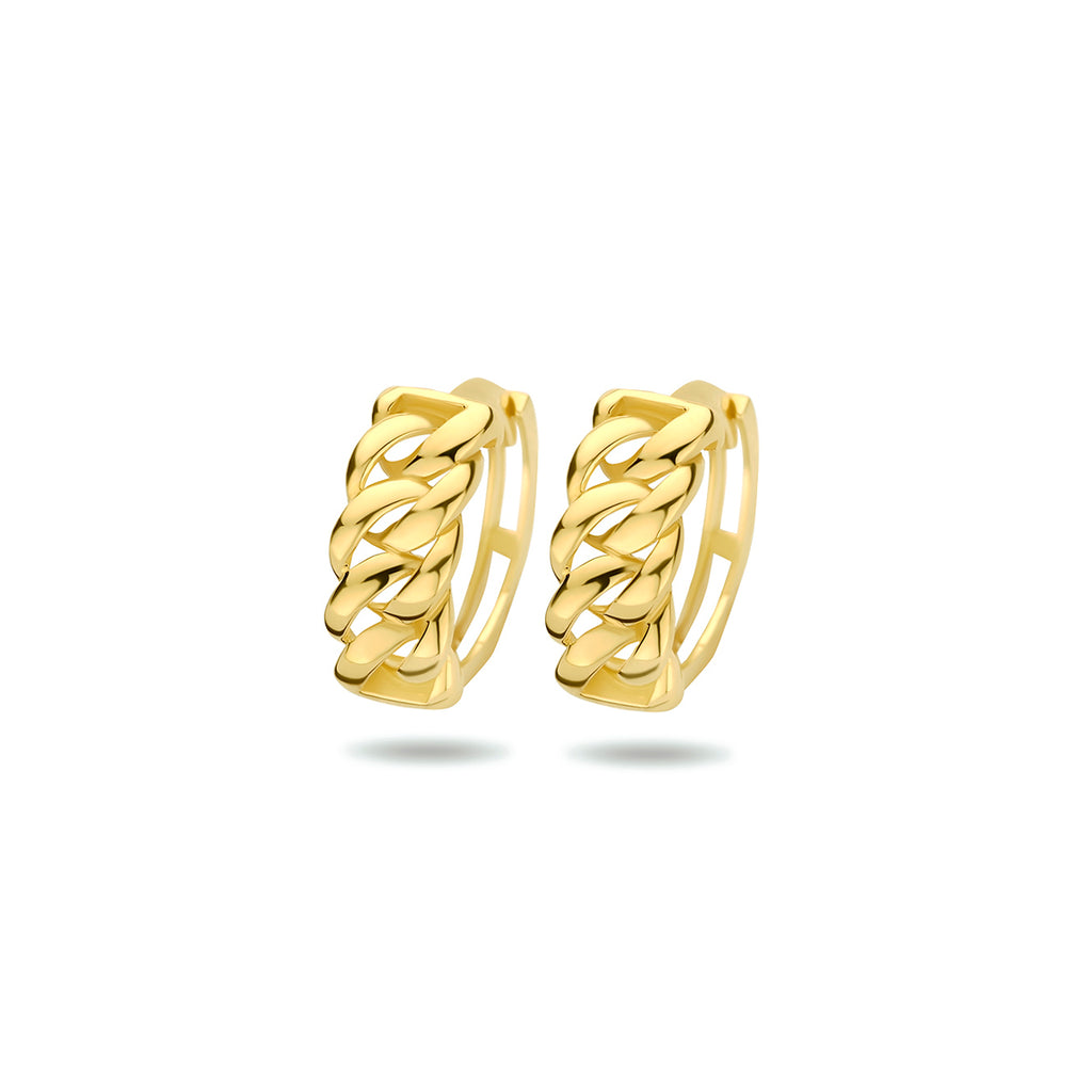 9k klapoorringen gourmet 13 mm 9K geel