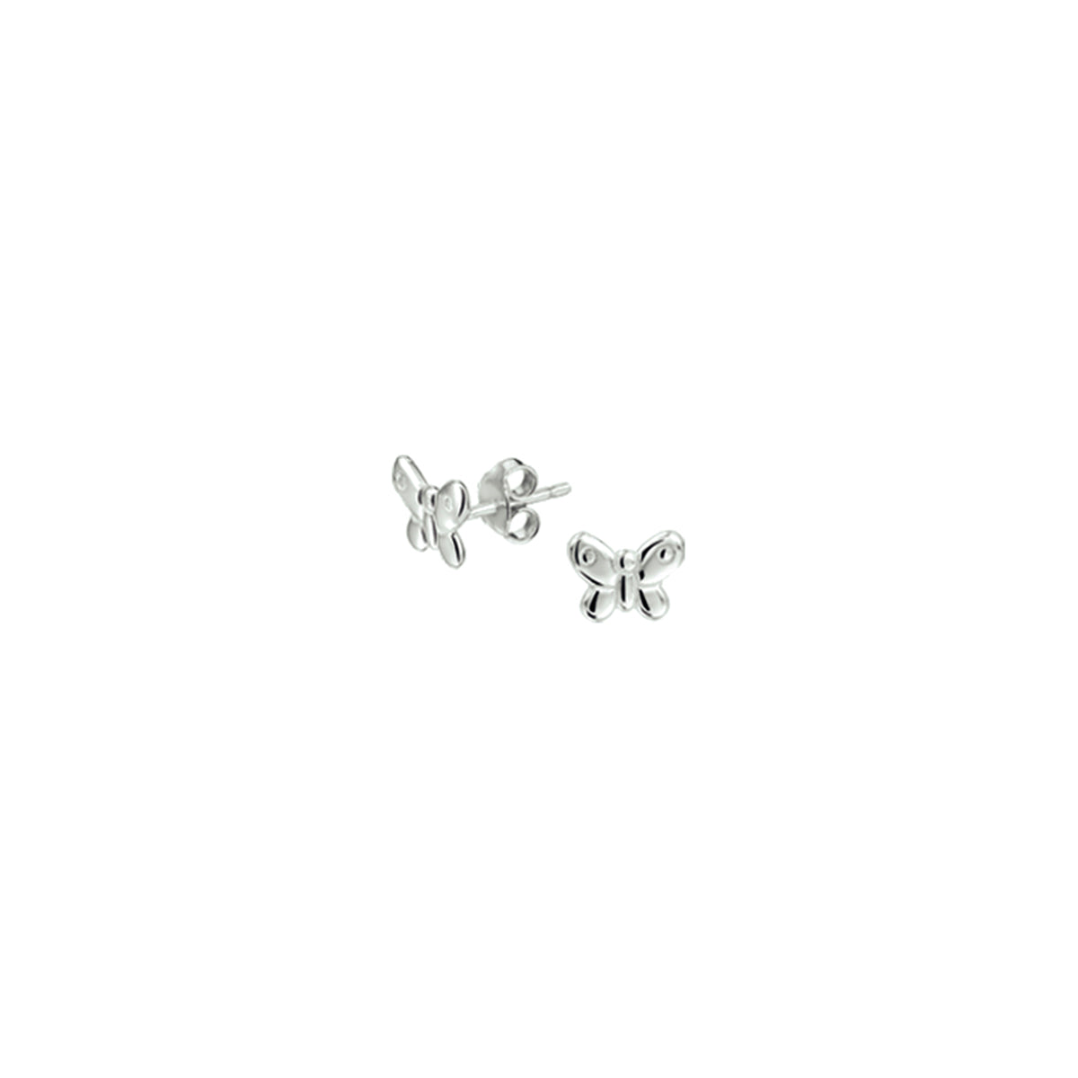 Schmetterlings-Ohrstecker, Silber rhodiniert