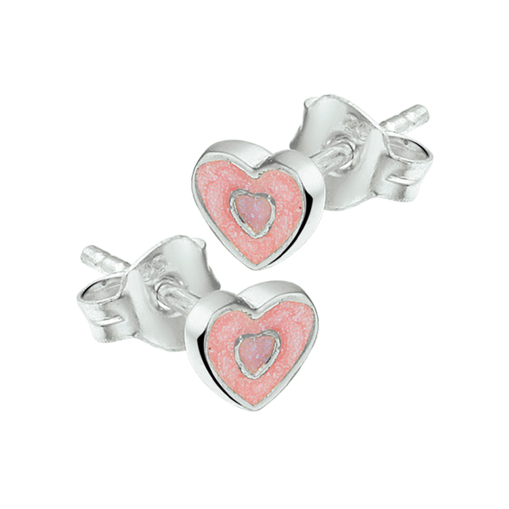 oorknoppen hart zilver wit