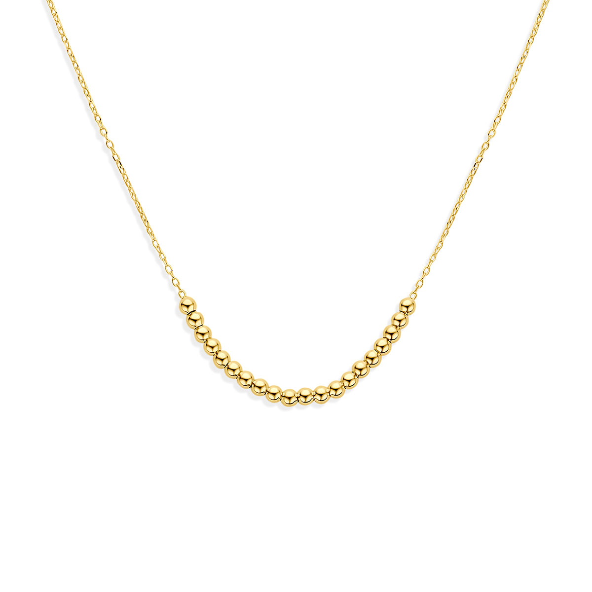 collier bolletjes 42 - 45 cm 14K geelgoud - bol