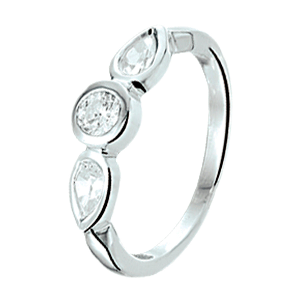 Ring Zirkonia Silber rhodiniert