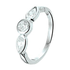 Ring Zirkonia Silber rhodiniert