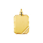graveerhanger mat gediamanteerd 14K geelgoud