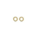 oorknoppen diamant 0.07ct (2x 0.035ct) h si 5,5 mm 14K geelgoud