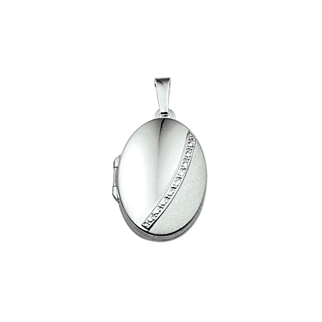 medaillon poli/mat 23,5 mm zilver gerhodineerd