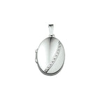 medaillon poli/mat 23,5 mm zilver gerhodineerd