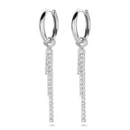 Klappohrringe Zirkonia 46 mm Silber rhodiniert