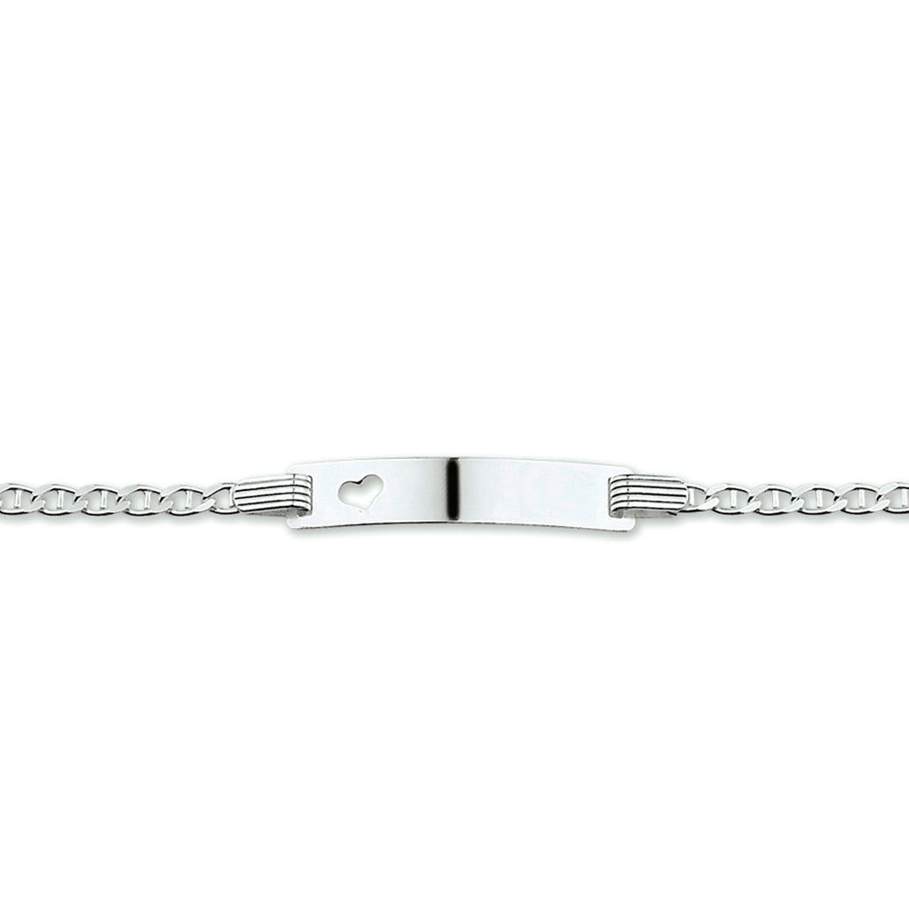 Gravurarmband Ankerplatte 5,0 mm 13 - 15 cm Silber weiß