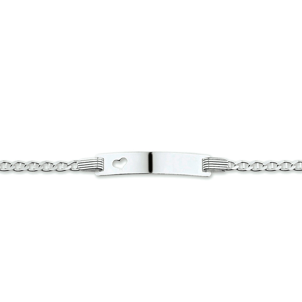 Gravurarmband Ankerplatte 5,0 mm 13 - 15 cm Silber weiß