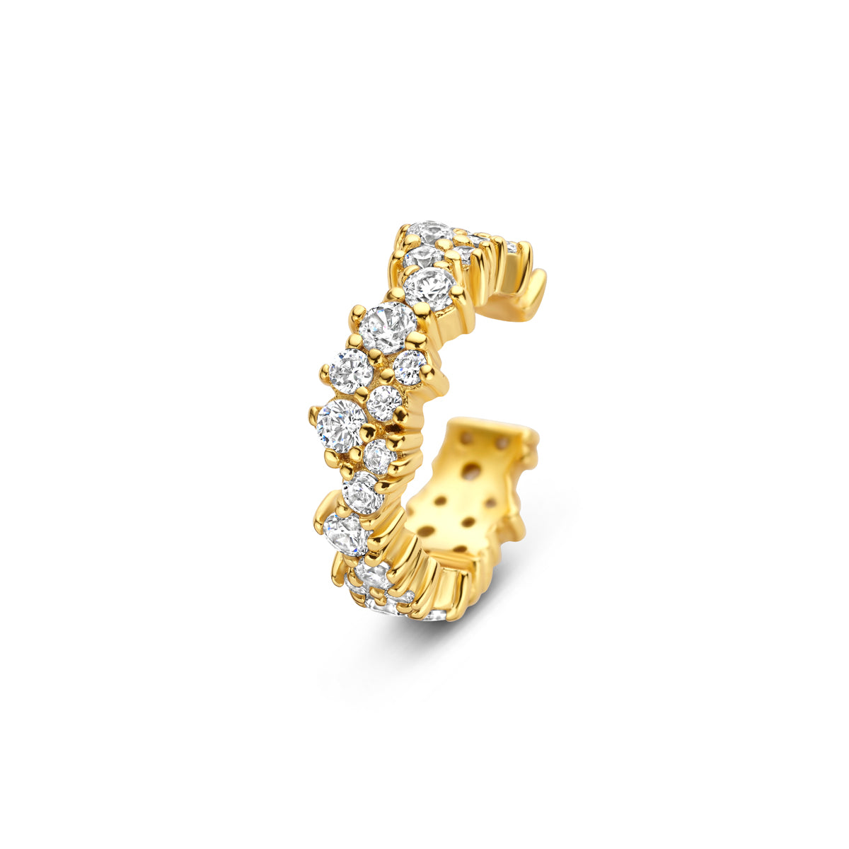 ear cuff zirkonia 13,5 mm 1 micron zilver verguld (geel)