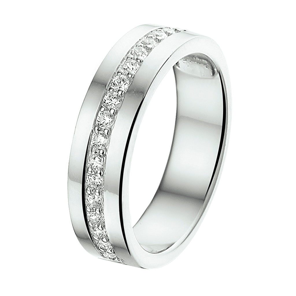 Ring Zirkonia Silber rhodiniert