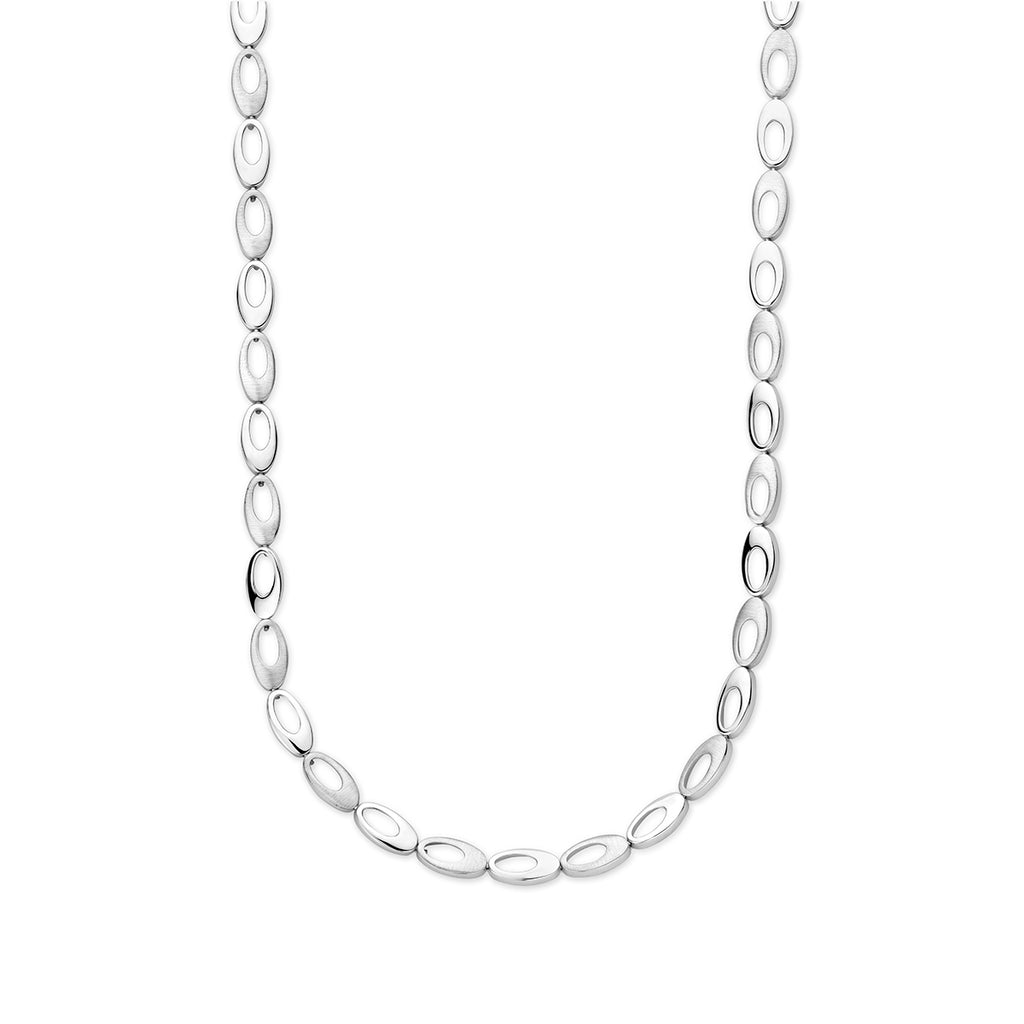 Halskette 7,0 mm 45 cm Poly / mattsilber rhodiniert