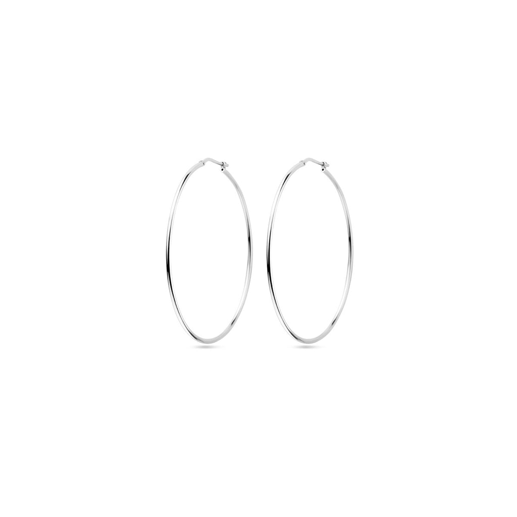 oorringen ronde buis 1,5 mm zilver wit