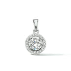 hanger zirkonia halo zilver gerhodineerd