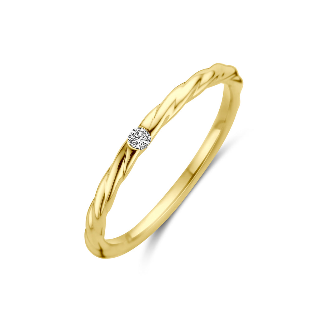 ring diamant 0.03ct h si 14K geelgoud