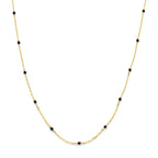 Halskette schwarzes Emaille 1 mm 40 - 42 - 44 cm 14K Gelbgold