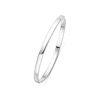 bangle dop 4 mm vlakke buis zilver wit