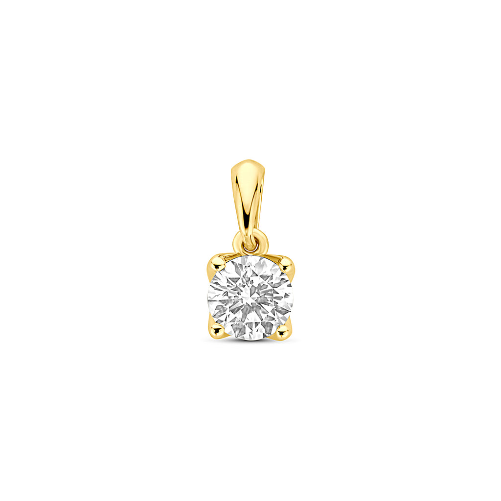 hanger lab grown diamant 0.50ct h si 10 mm 14K geelgoud