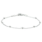 Armband Kugeln 2,5 mm 17 + 2 cm Silber rhodiniert