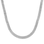 Pantherkette 8 mm 43 cm silber rhodiniert