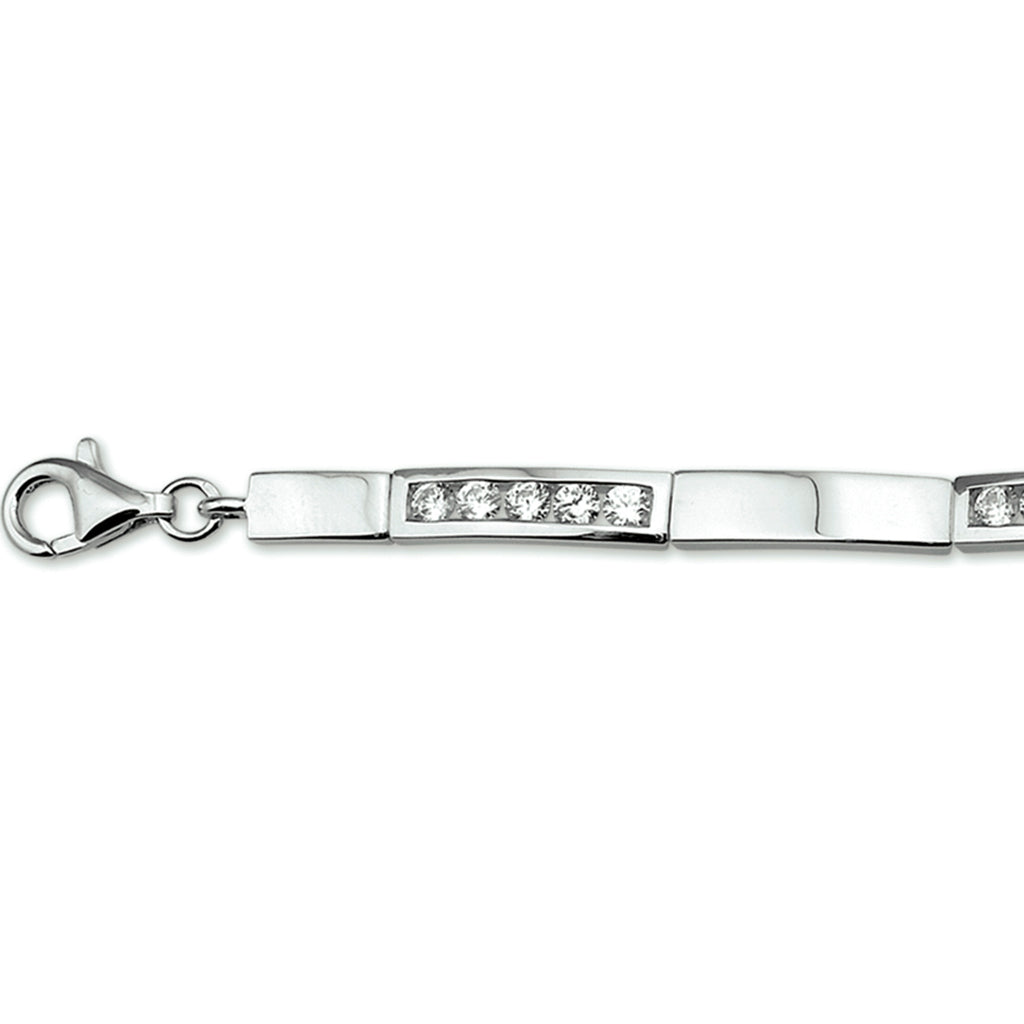 Armband Zirkonia 4,6 mm 18 + 3 cm Silber rhodiniert