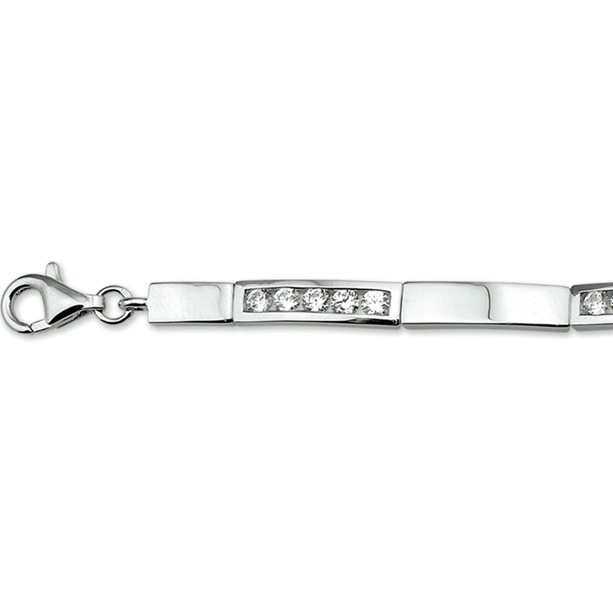 Armband Zirkonia 4,6 mm 18 + 3 cm Silber rhodiniert