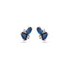 Ohrstecker Saphir und Diamant 0,02 ct (2x 0,01 ct) h p1 14K Weißgold