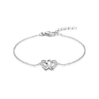 Armband Herz Zirkonia 16,5 + 2,5 cm Silber rhodiniert
