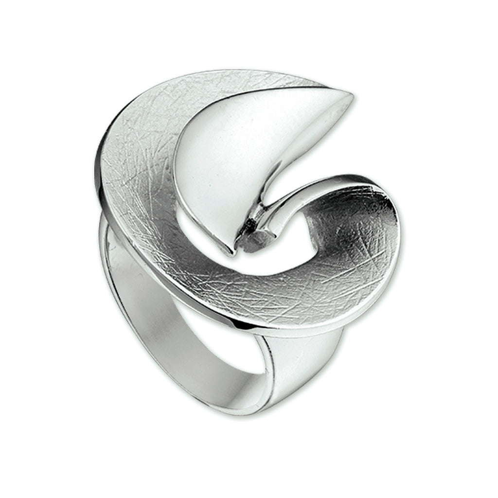 ring gescratcht zilver gerhodineerd