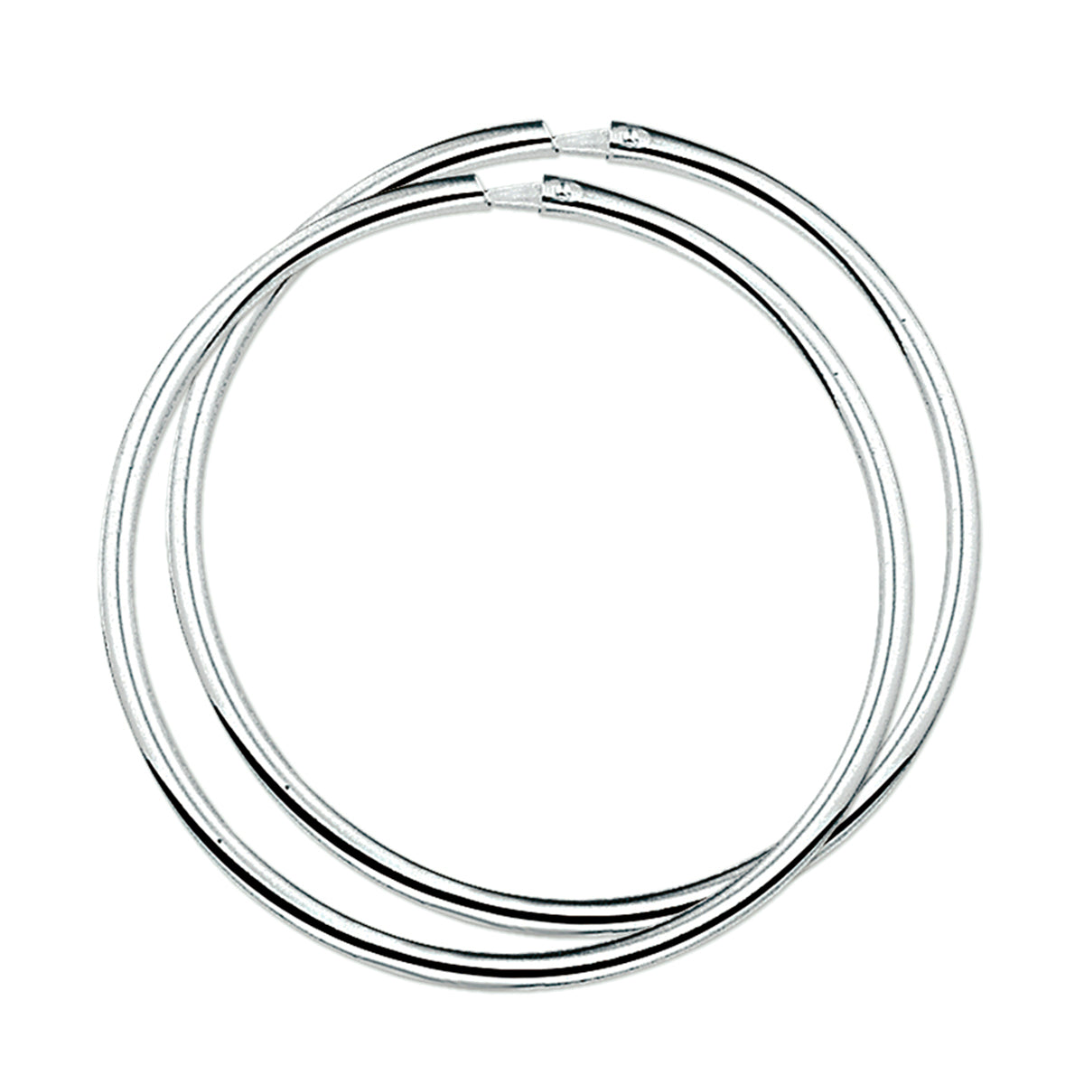 Ohrringe runde Röhre rhodiniertes Silber
