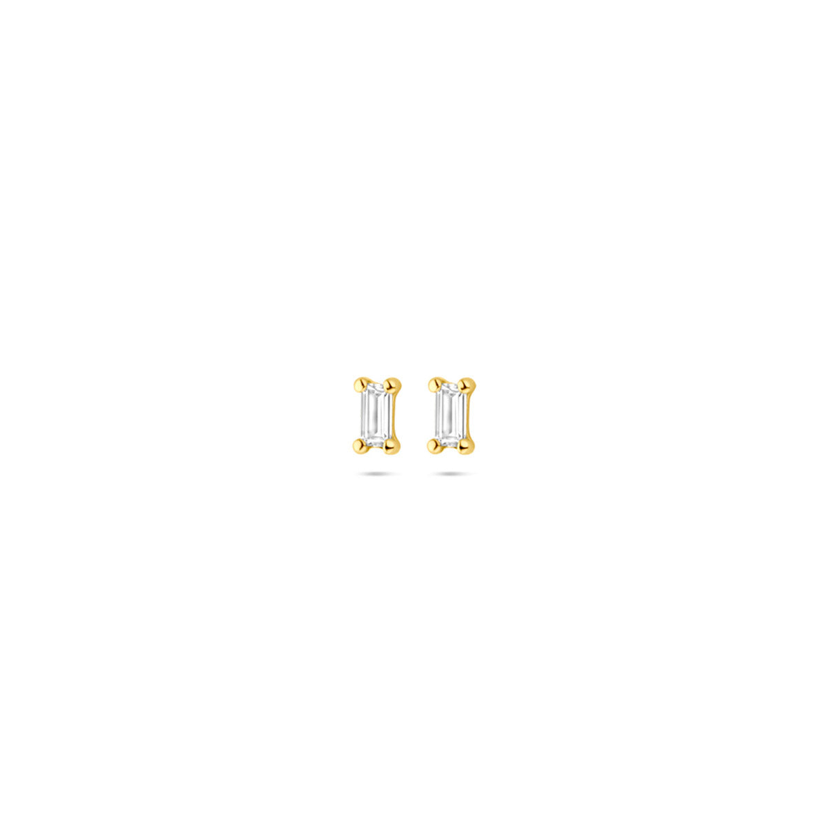 oorknoppen zirkonia 3,5 mm 14K geelgoud