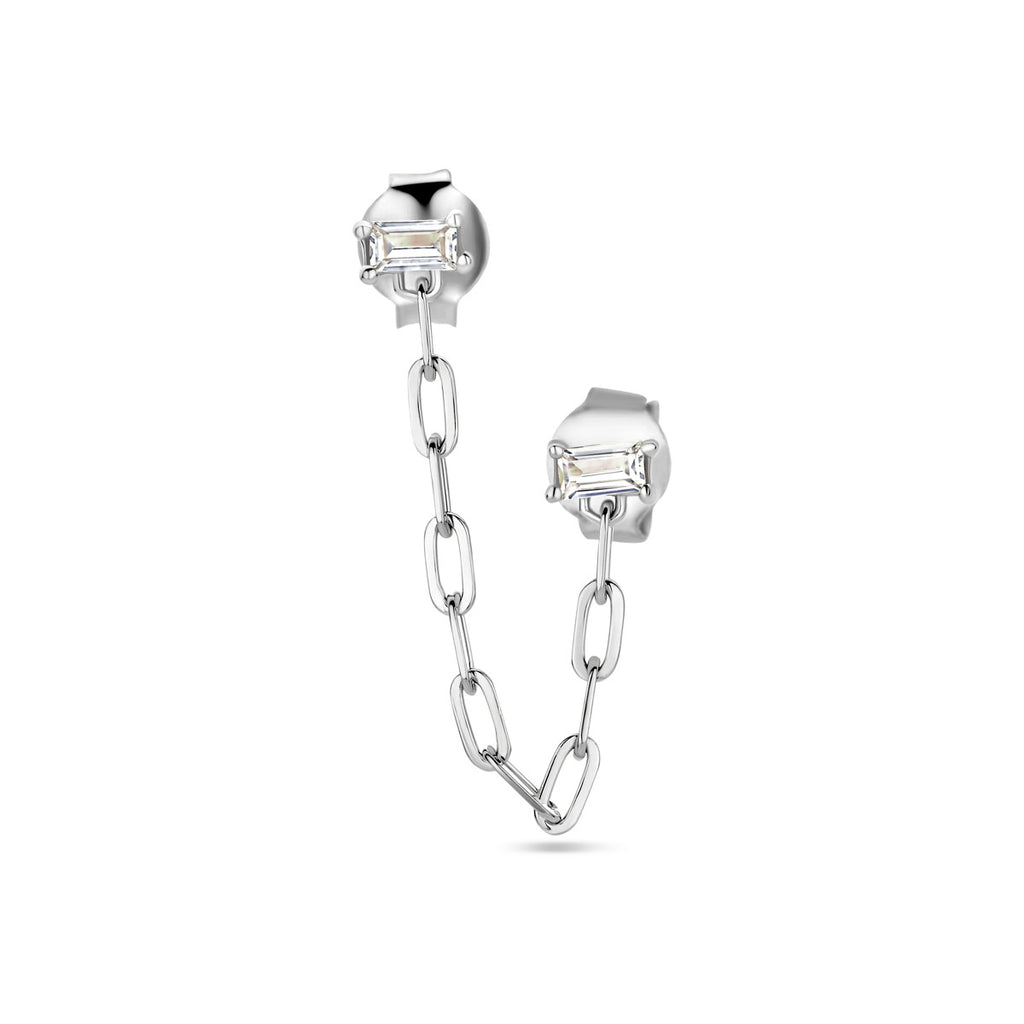 Ohrstecker einzeln, Silber rhodiniert