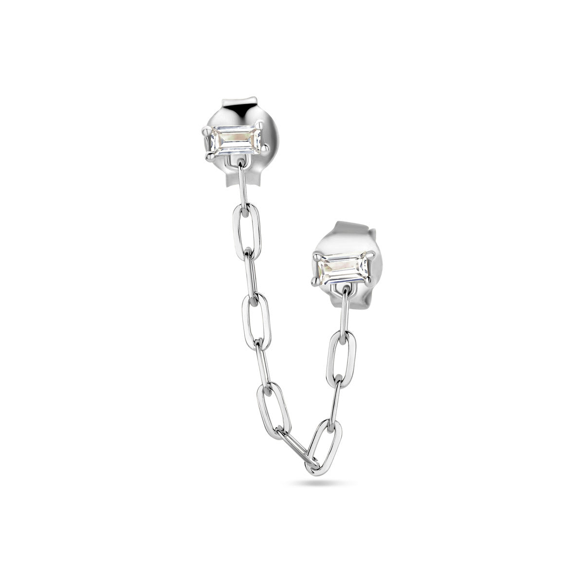Ohrstecker einzeln, Silber rhodiniert