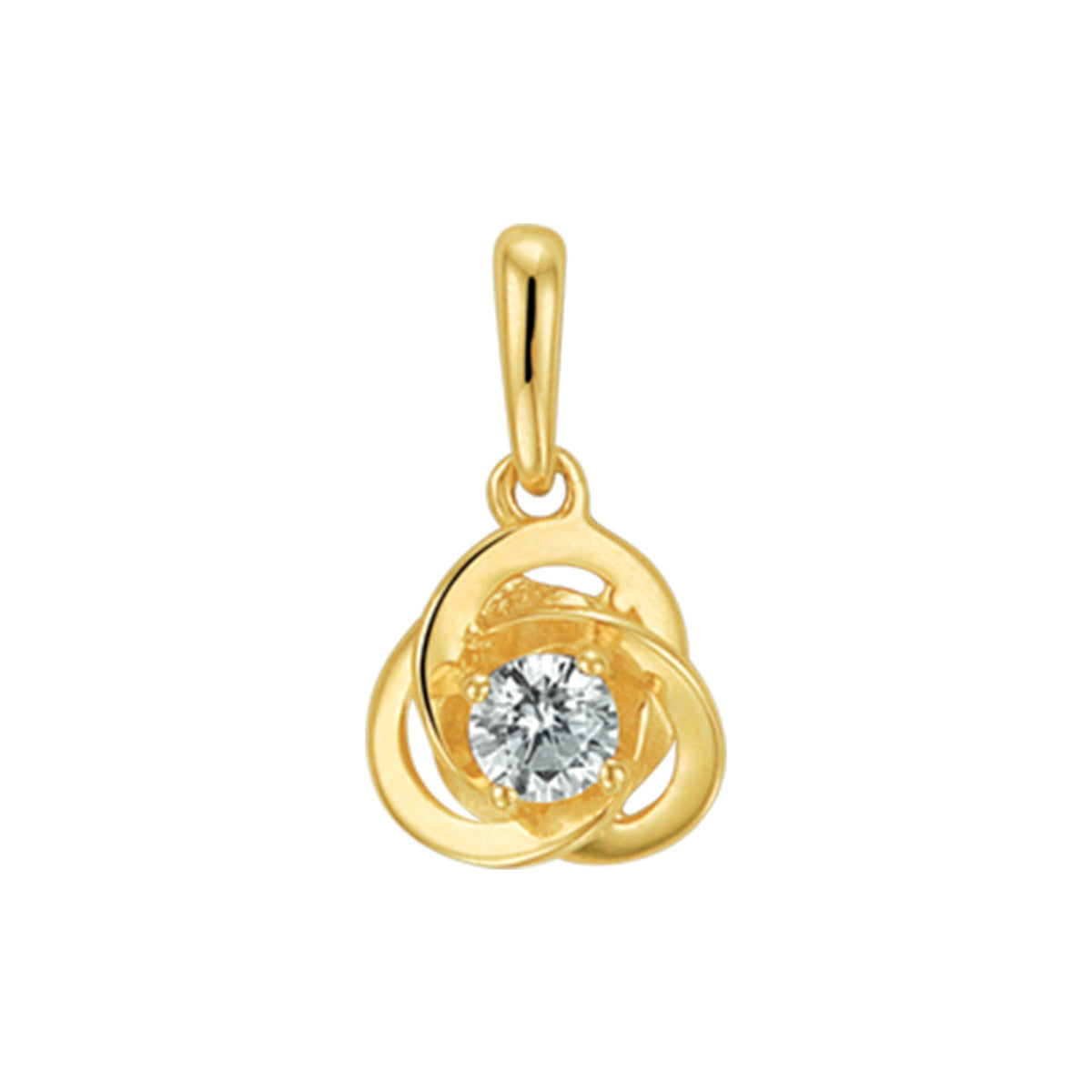 hanger zirkonia 14K geelgoud