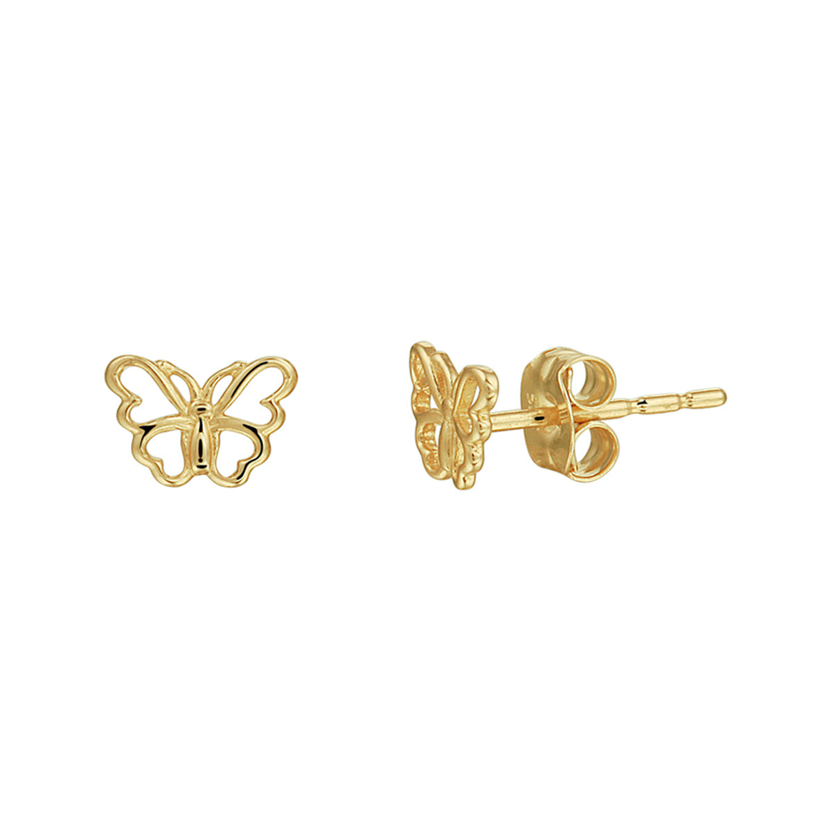 Schmetterlings-Ohrstecker aus 14-karätigem Gelbgold